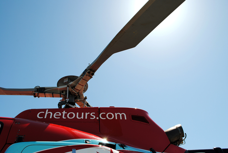 Close up of a helicopter at Chicago Helicopter Experience