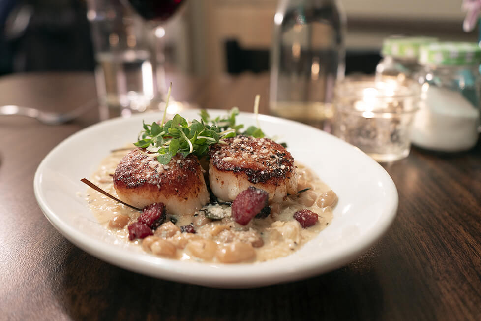 Seared Scallops at Ragazza di Bufalo - Visit Idaho Weekend Guide