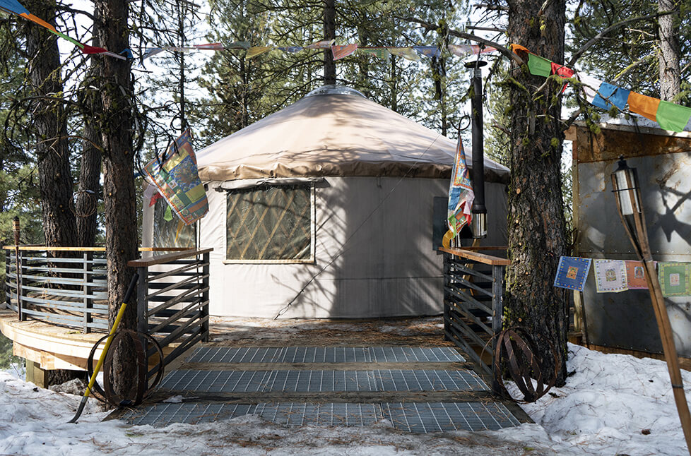 Blue Moon Yurt dining experience daytime - Visit Idaho Weekend Guide
